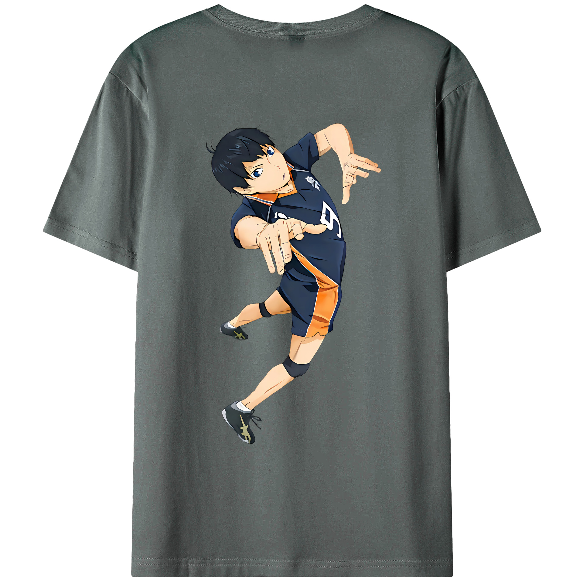 （画像用） ハイキュー!! Haikyu!! 綿100％ メンズ半袖Tシャツ（バックプリント） 通気性